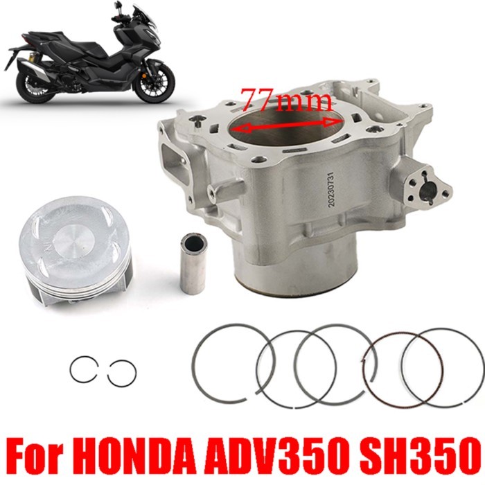 For HONDA ADV350 ADV 350 SH350 SH350i SH 350 Motorcycle 77MM Engine Ceramics Cylinder and Piston Ri