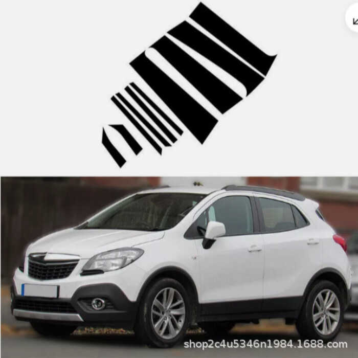 เหมาะสําหรับ Buick Encore Encore Envision Encore ตกแต่งหน้าต่างกรอบประตูสติกเกอร์คอลัมน์กลางสีดําสดใ