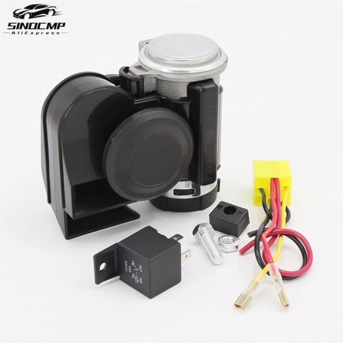 DC 12V 300DB 600Hz/760Hz Black Loud Electric Air Horn Kit For Motorcycles Choppers Cars Trucks Stoc