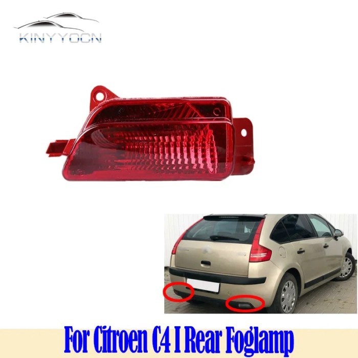For Citroen C4 I  2004 05 06 07 08- 14 Rear Bumper Fog Light Reflector Stop Light Rear Fog Light Fo