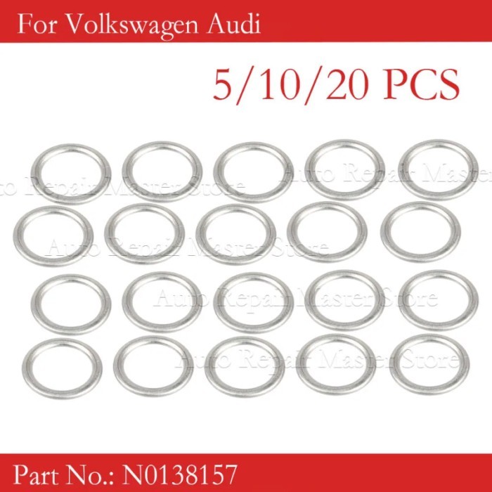 5/10/20 PCS M14 Crush Washer Oil Drain Plug Gaskets 14X20X1.5mm Fit For Volkswagen Audi Engine Oil