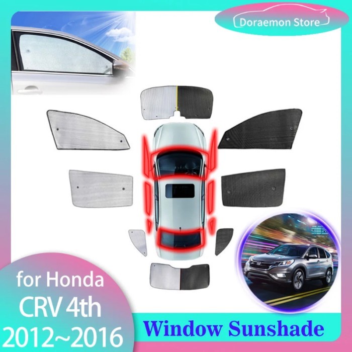 Full Car Sunshade for Honda CR-V CRV 4th EX EX-L RM RE 2012~2016 2013 Side Window Parasol Pad Visor