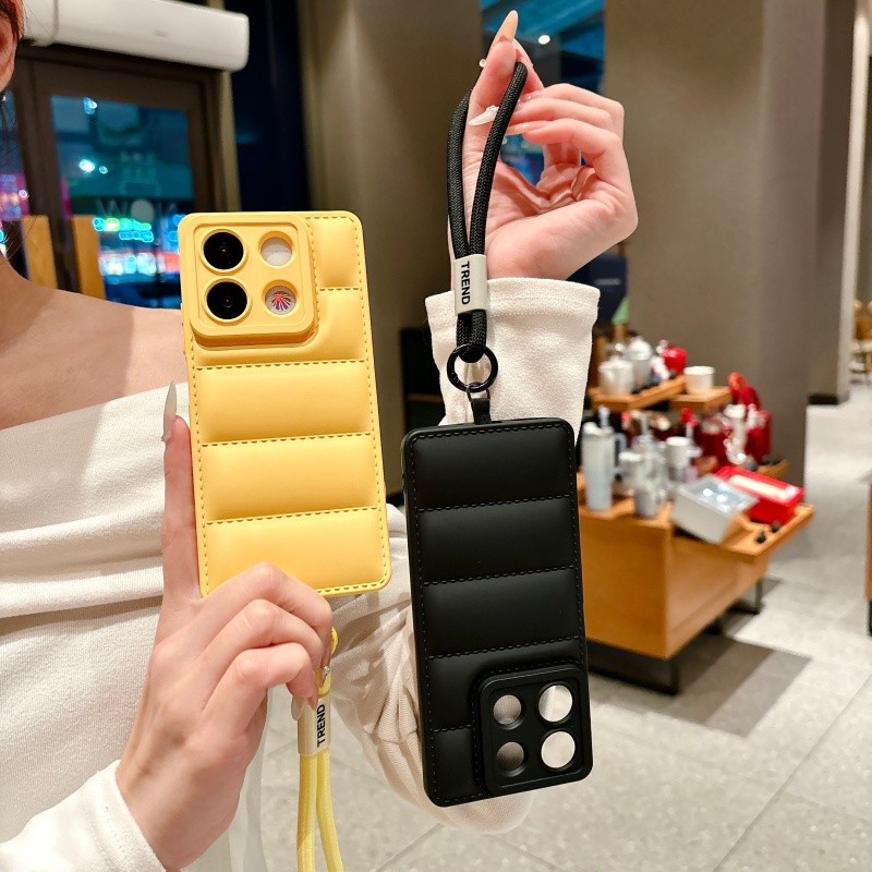 Luxury Down Jacket Waveปักเป้าสายรัดข้อมือสําหรับXiaomi Poco C75 C65 C61 C55 C51 C50 M7 M6 Pro Plusป