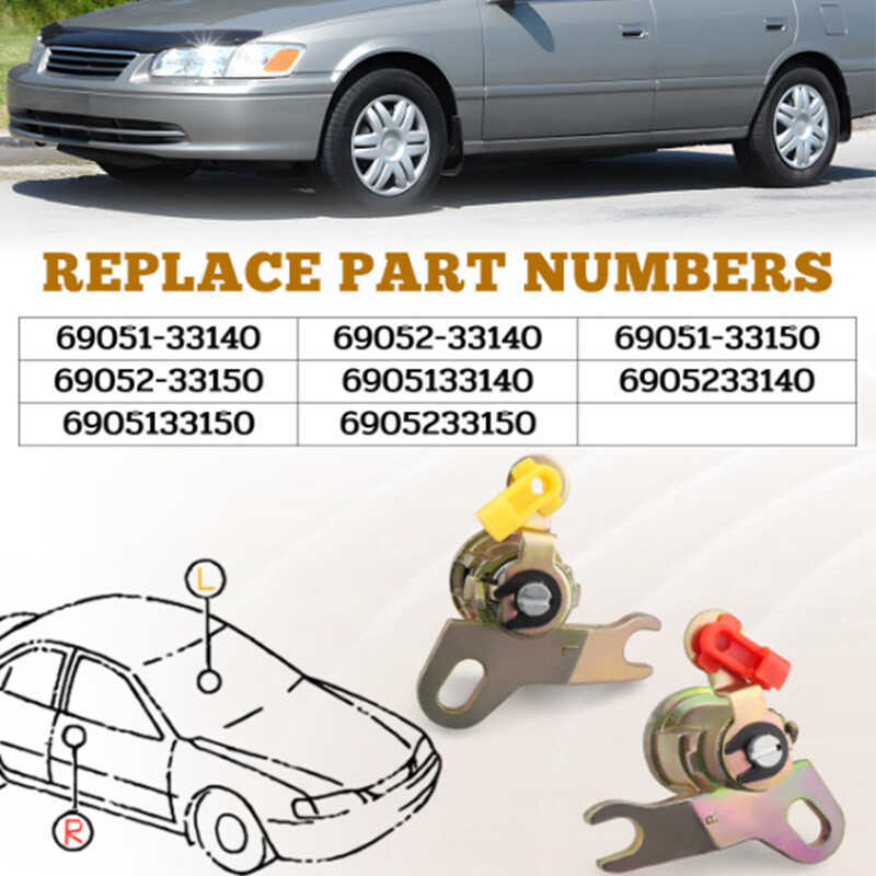 เหมาะสําหรับ โตโยต้า คัมรี่ 97-01 กระบอกล็อคประตู69051-33140 69052-33140 69051-33315
