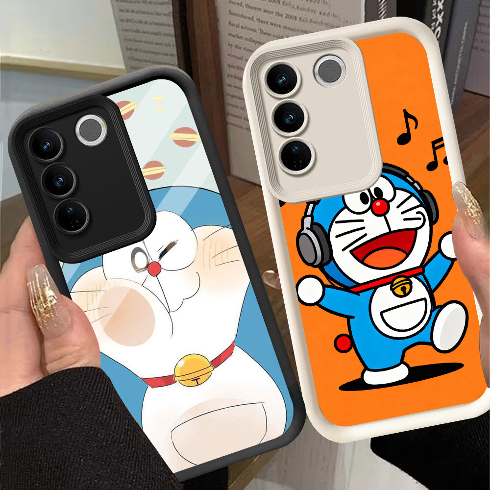 G-58 Doraemon เคสน่ารักสําหรับ VIVO Y200e V27 V27E Y29 Pro สีดําและสีขาว
