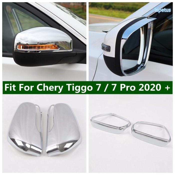 Side Door Rear View Mirror Decor / Rain Shade Rainproof Blades Cover Trim For Chery Tiggo 7 / 7 Pro