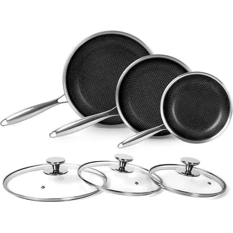 C Stainless Steel Frying Pan Non Stick Frying Pan Honeycomb Skillet Kitchen Egg Steak Frying Pan Co