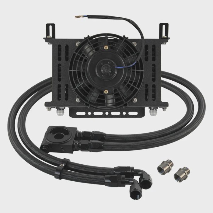 AN10 13 Row Oil Cooler Kit w/ Bracket + 7'' Electric Fan Kit Thermostatic 73±0.5° Filter Adapter Un
