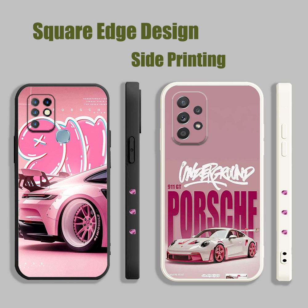 สําหรับ Vivo Y91/Y93/Y91i/Y95 Y91C Y15A Y15S Y53 V11i Z3i S1 V21e Y76 สีขาวและสีชมพู Porsche 911 GT3