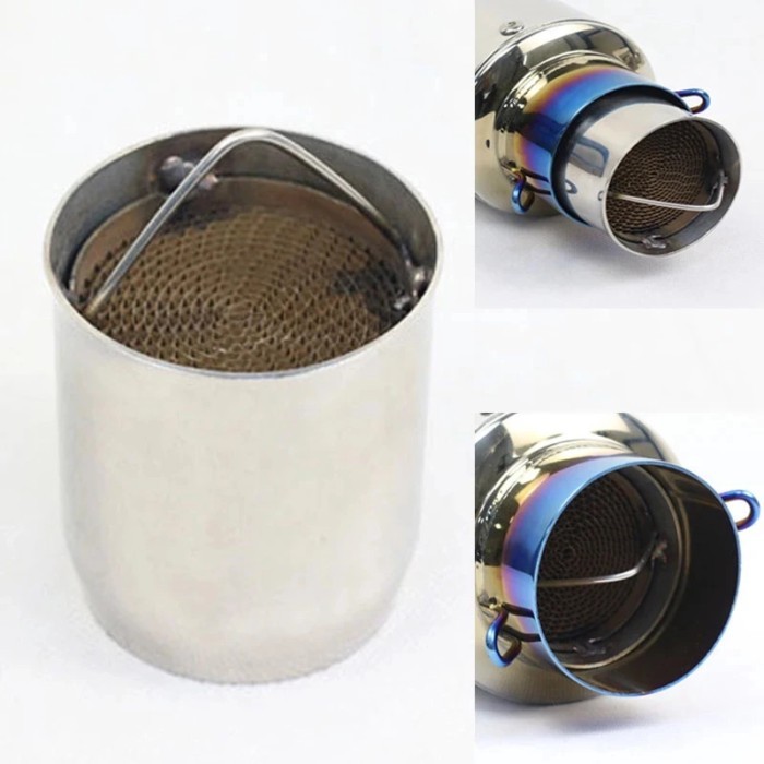 Alconstar- 51mm/60mm Inlet Motorcycle Exhaust Muffler Catalyst DB Killer Moveable DB Killer Silence
