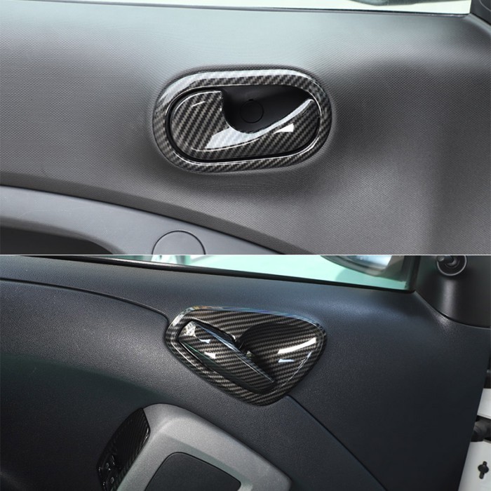 For Mercedes-Benz Smart 451 453 Fortwo 2010-2021 Carbon Fiber Door Inner Handle Frame Inner Door Ha