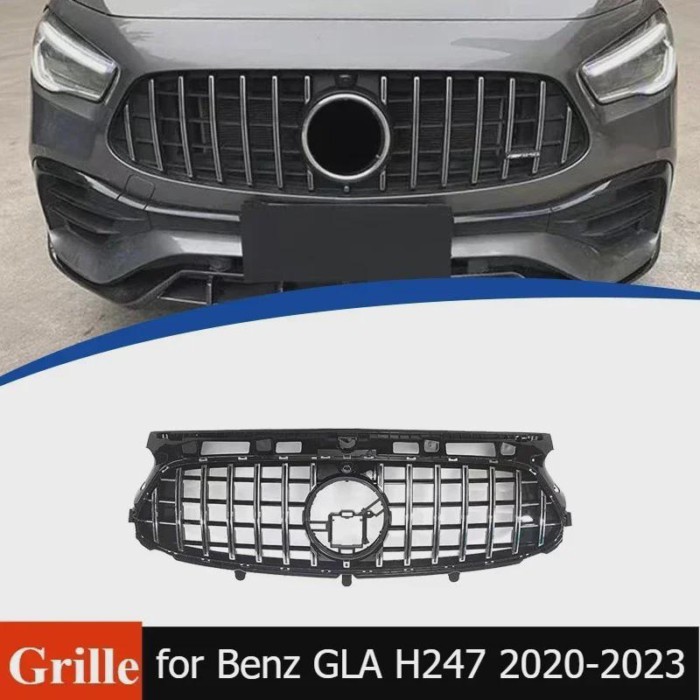 Front Bumper Grille GT Grill for Mercedes Benz GLA Class H247 GLA 200 250 260 GLA45 GLA35 2020-2024