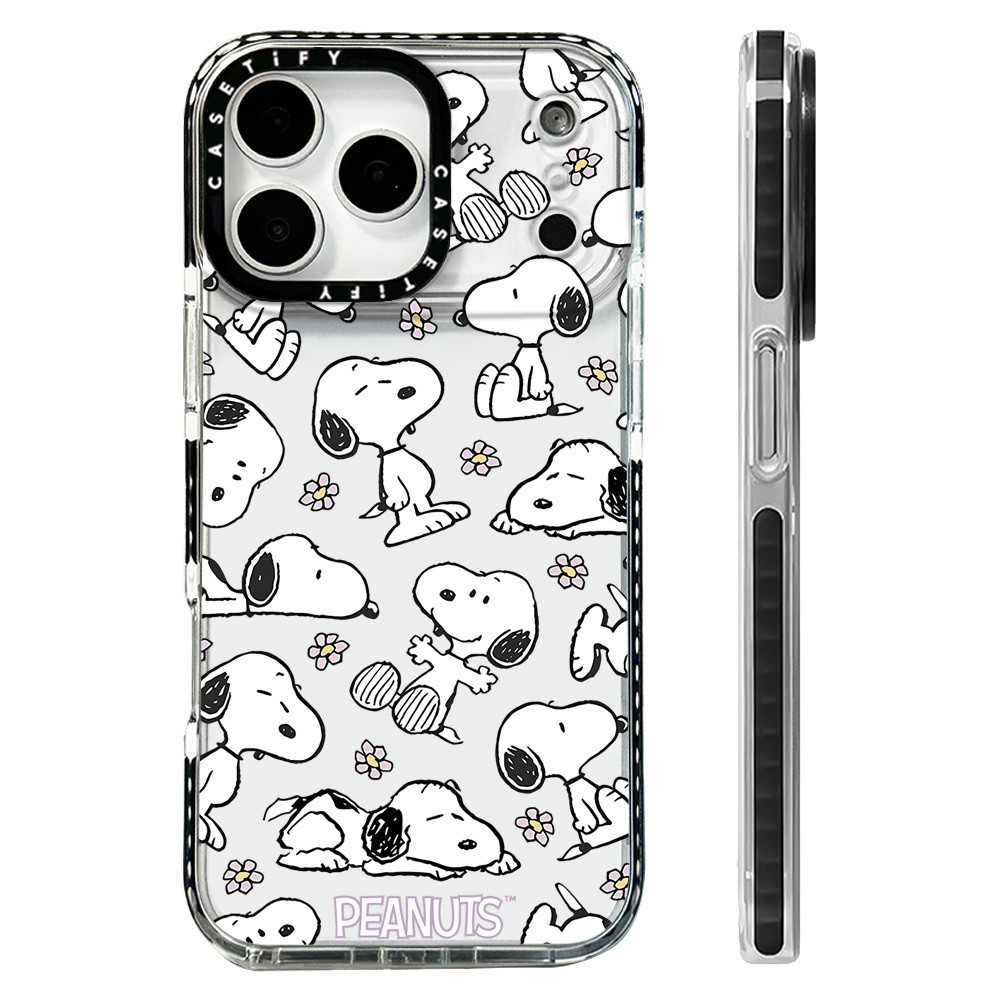Screenful Snoopyดอกไม้กรณีเข้ากันได้สําหรับIPhone 11 13 14 15 16 17 Pro Max 12 Mini Cover X XR XS MaxซิลิโคนกันชนใสSE 2022 6 7 8 Plusปลอกกันกระแทก