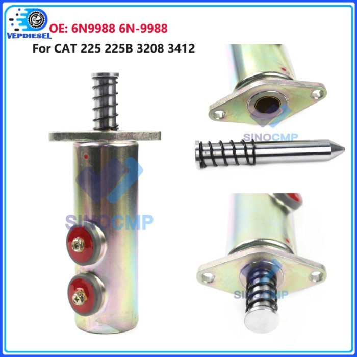 1pc 12V Fuel Shut Down Solenoid 6N9988 6N-9988 Fits For CAT 225 225B 3208 3412 Excavator Accessorie