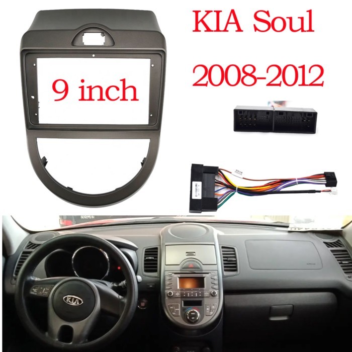 9 inch 2 Din Android Car Radio Fascia For KIA SOUL 2010-2013 Auto Stereo Dash Panel Mounting Head U