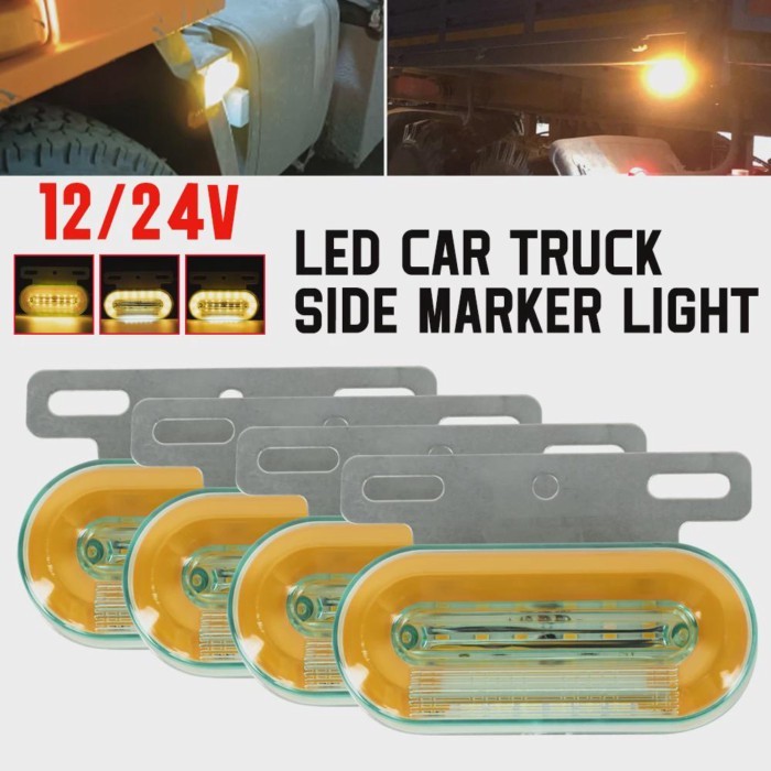 Truck Clearance Lights 12/24V LED Trailer Side Marker Lights Turn Signal Lamp Red White Amber Lorry