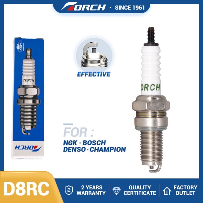 Screw Type Normal Spark Plug TORCH D8RC Replace for Candle DR8EA DR8ES Denso X24ESR-U YAMAHA 94703-
