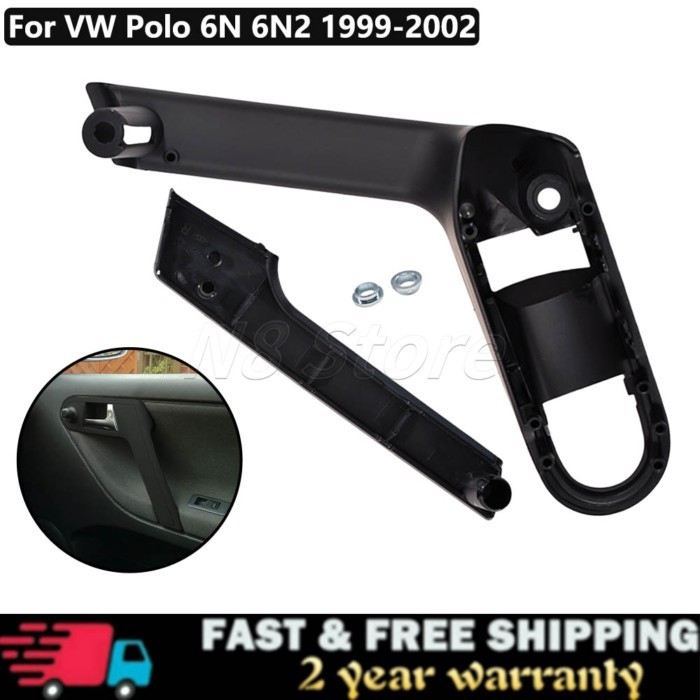 Car Interior Door Handle With Retaining Cover For VW Polo 6N 6N2 1999-2002 6N0867179E 6N0867180E 6N