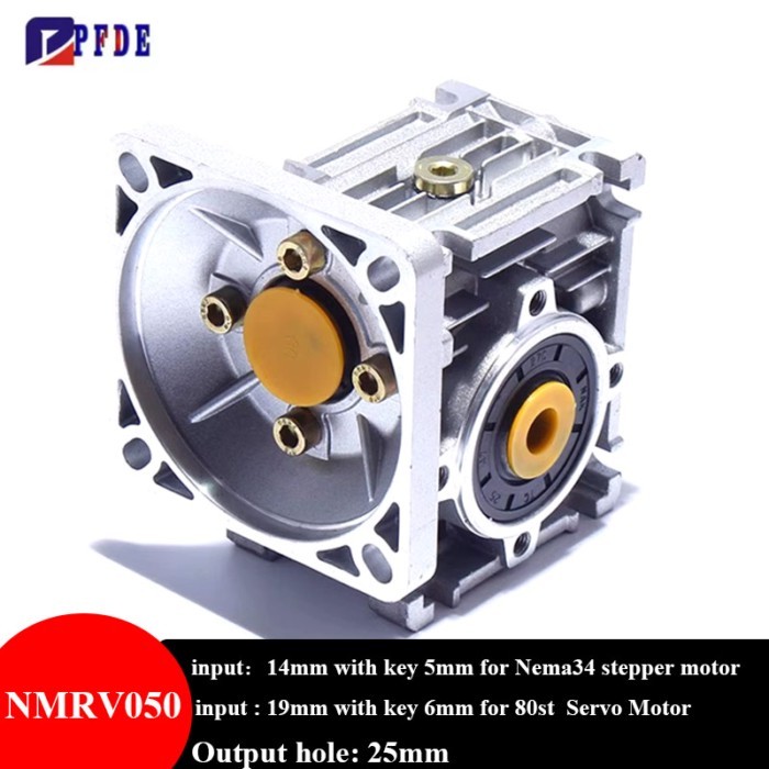 NMRV050 Turbine Gearbox for nema34 stepper Motor Or 80t Servo Motor Output hole 25mm Reduce Speed a