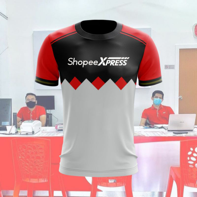 J&T Express Red Sublimation / Aa Baju J&t Red Microfiber Big Plus Size / เสื้อ J&t