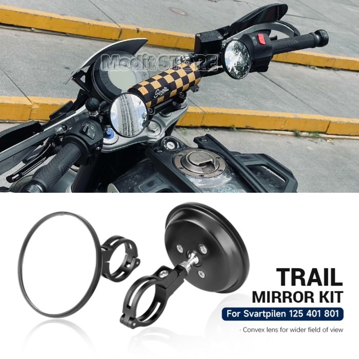 Motorcycle Trail Mirrors For Husqvarna Svartpilen 801 401 125 Blind Spot Mirror 360 ° Adjustable Ha
