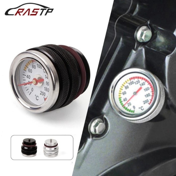 New Motorcycle Fuel Tank Cap With Oil Temperature Gauge Engine Valve Cover Oil Filler Cap M30X1.5 F