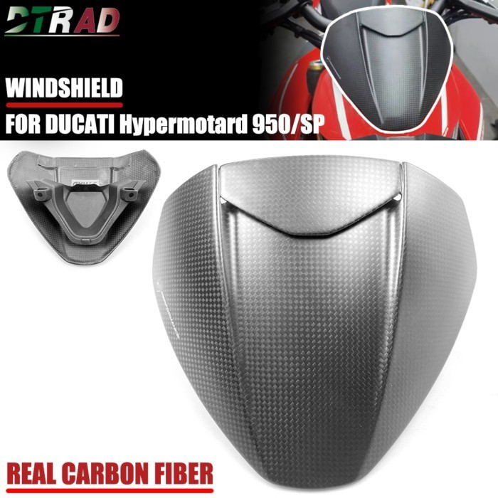 Motorcycle Carbon Fiber Front WindShield for DUCATI Hypermotard 950 SP 950SP 2019-2022 Accessories