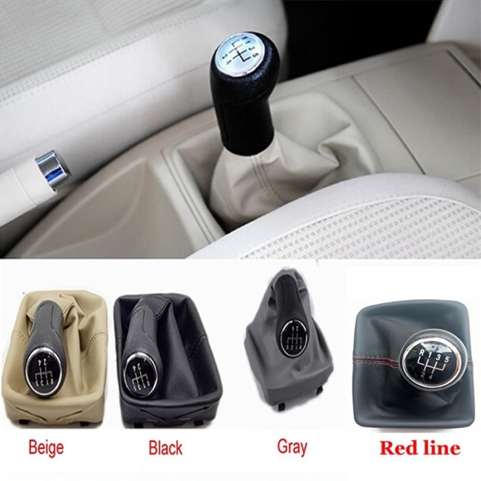 5 Speed Car Gear Shift Knob With Gaitor Boot Cover For Volkswagen VW Polo 9N 9N2 2002 2003 2004 200