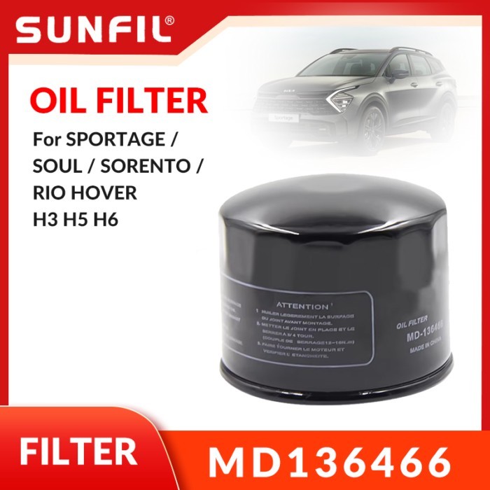 Oil Filter MD136466 SPORTAGE / SOUL / SORENTO / RIO HOVER H3 H5 H6 MD356000
