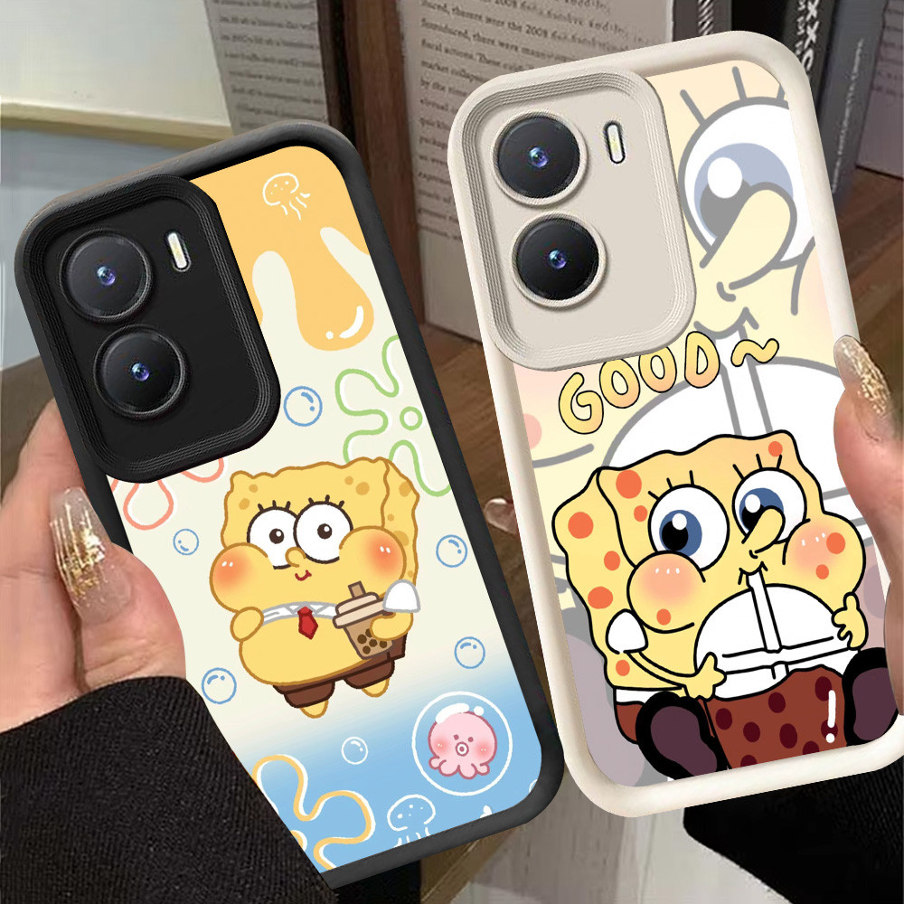 G-20 SpongeBob Casing สําหรับ VIVO IQOO Z9 Z9X Y02S Y56 Y16 5G สีดําและสีขาว