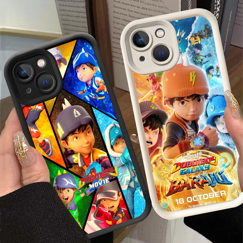G-80 BoBoiBoy Casing สําหรับ iPhone 8 7 13 14 Pro Max Plus สีดําและสีขาว