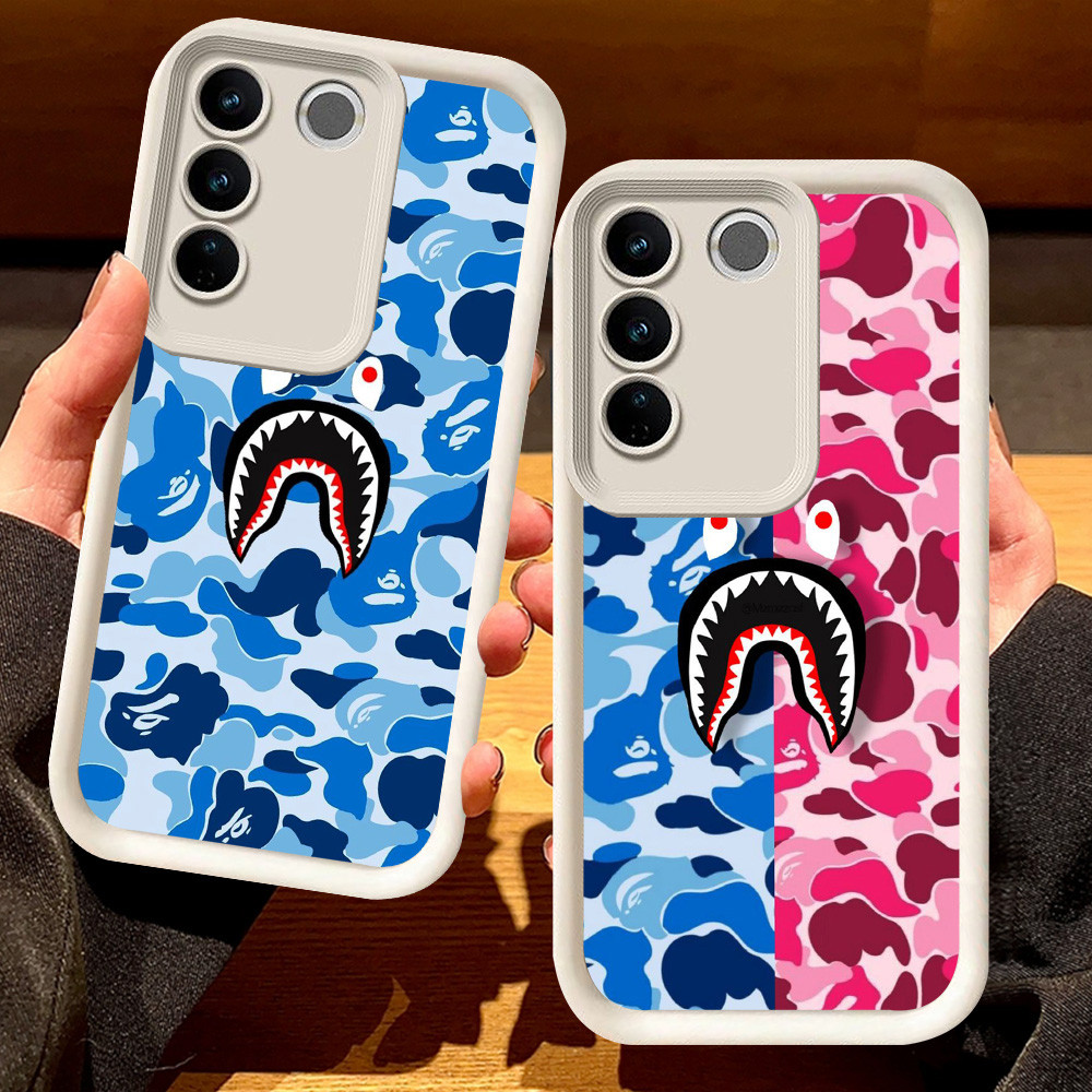 G-39 bape Casing สําหรับ VIVO Y81 Y81s V29 V29E Y100 Pro สีดําและสีขาว