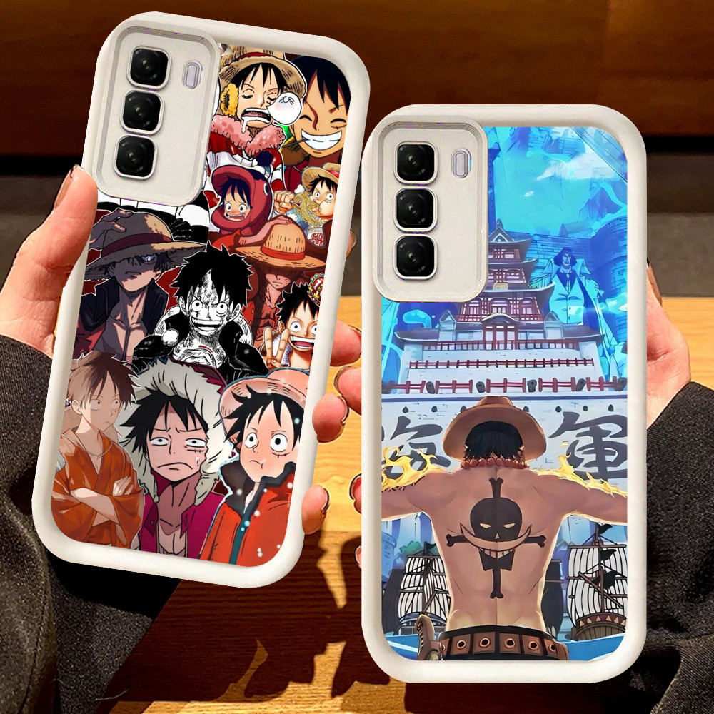 G-61 One Piece Ace Casing สําหรับ Realme C17 C71 C2s 14X C2 7i C73 C75 C85 Pro สีดําและสีขาว
