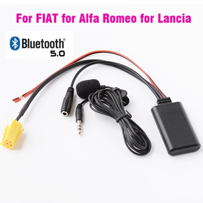 Car bluetooth 5.0 AUX Adapter Wireless Radio Stereo Microphone 6pin for FIAT 500 Grande Punto Fiori