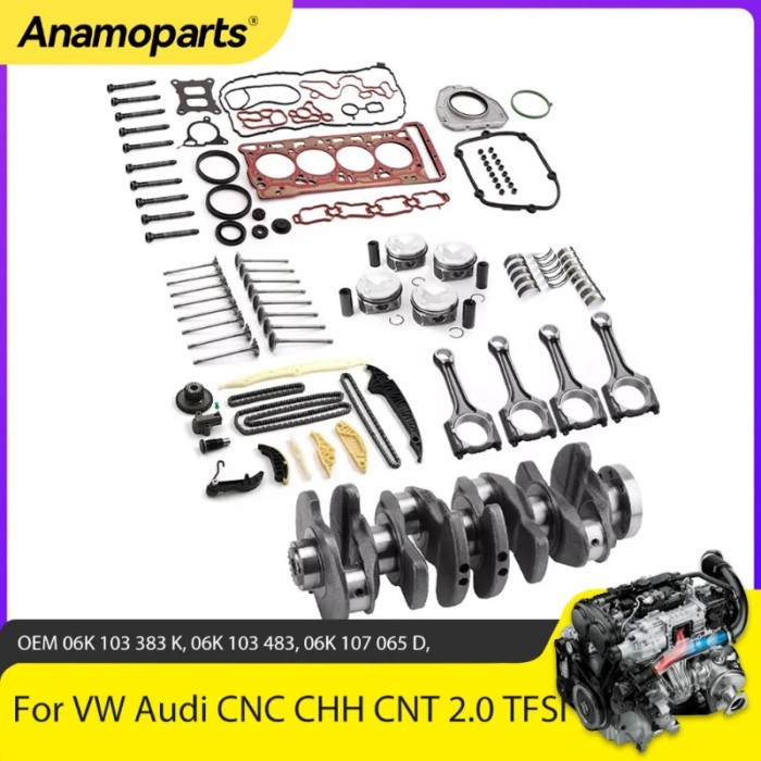 Engine Part Rebuild Connecting Rods and Bearings Timing Chain Kit Crankshaft Fit 2.0 L L4 Gas EA888
