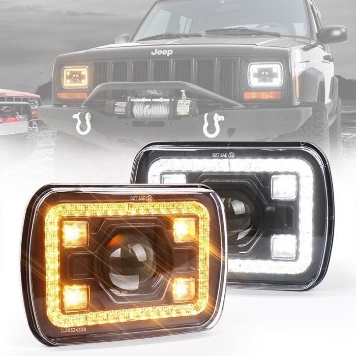 OVOVS New Arrival 5x7 7x6 Inch High Low Beam Led Headlights For Jeep Wrangler YJ Cherokee XJ H6054