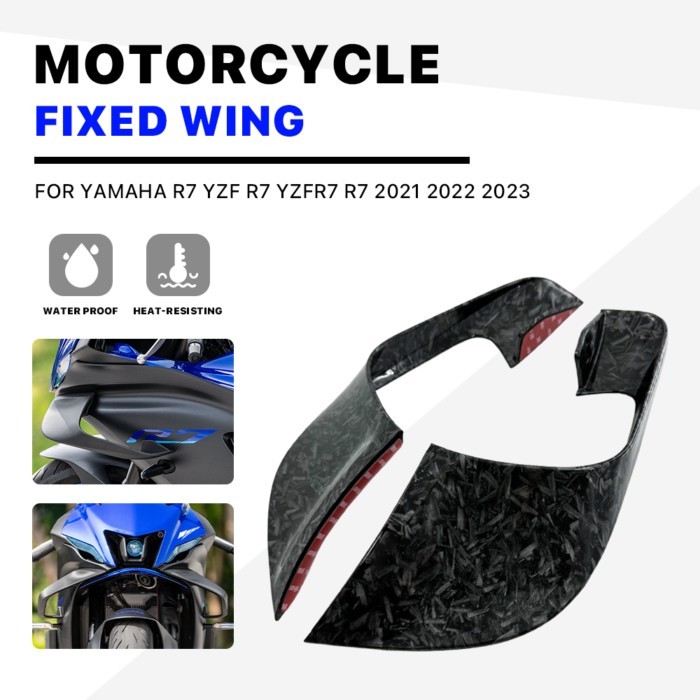 For YAMAHA R7 YZF R7 YZFR7 R7 2021 2022 2023 1pair Fixed Wind Wing Forged carbon Motorcycle Wing Ae