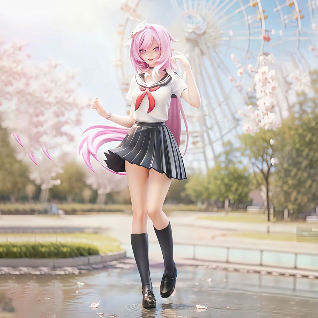 เกม Honkai: Star Rail รูป Cyrene ชุดนักเรียน Elysia เดสก์ท็อป pvc ของเล่นเครื่องประดับ