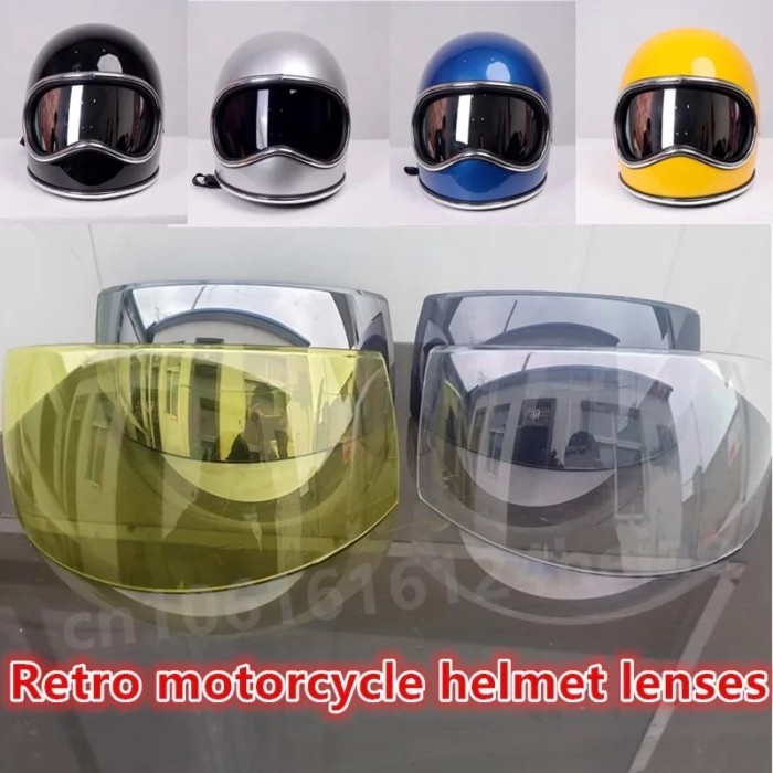 Retro Motorcycle Helmet Lens Electric Vehicles Helmet Color Visor Japanese Space Helmet Built-in Le