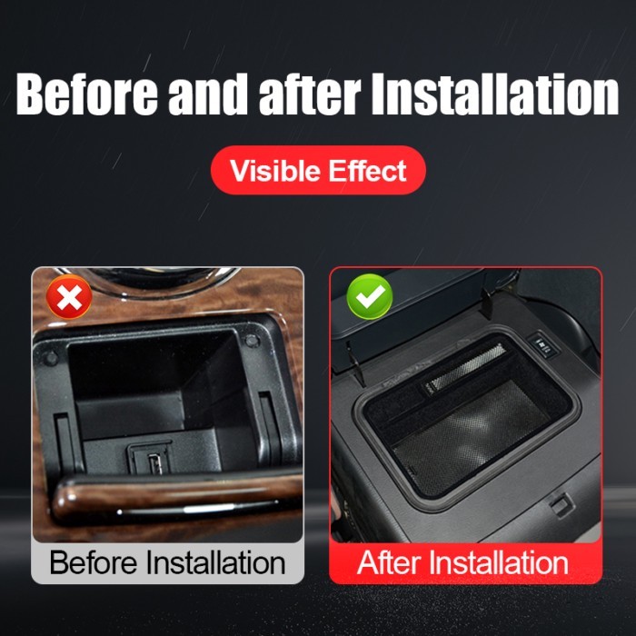 For 2010-2022 Nissan Patrol Y62 Storage Box Armrest Box Partition Storage Sorting Bracket Interior