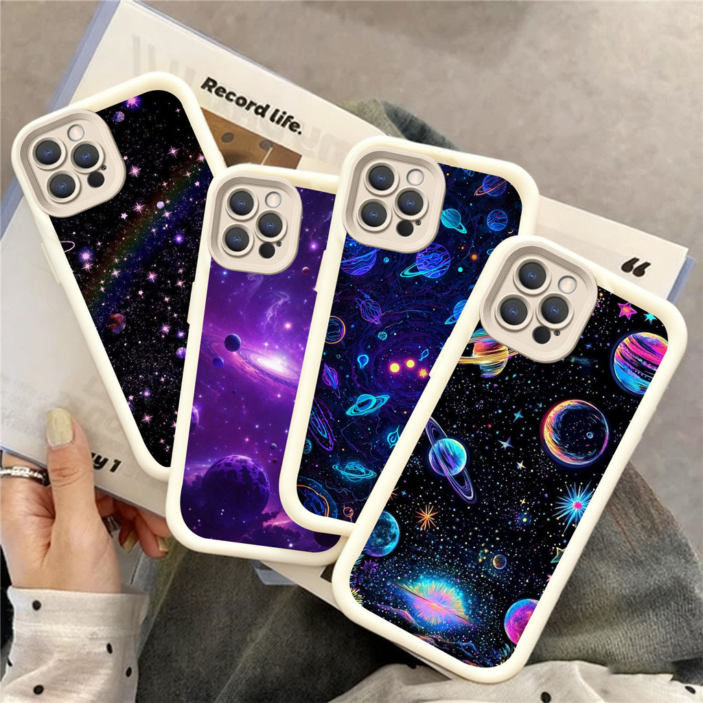 WB29 cosmic planets เคสสําหรับ Hp ชุบ iPhone 13 11 X 8 7 XR 6 Plus วัสดุ TPU