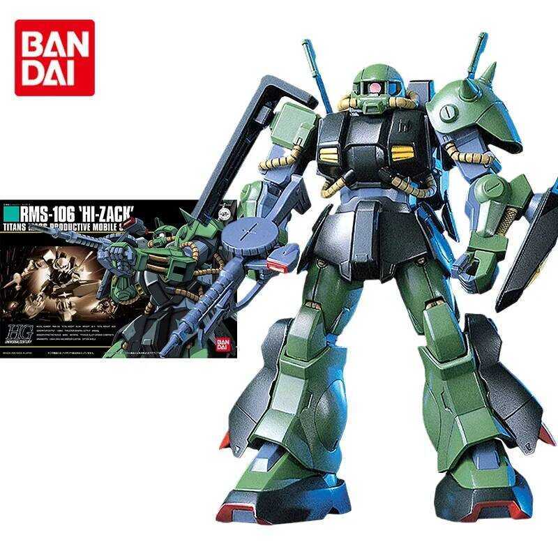 Bandai Original Gundam Model Kit Anime Figure HGUC 1/144 Hi-Zack RMS-106 Action Figures Toys Collec