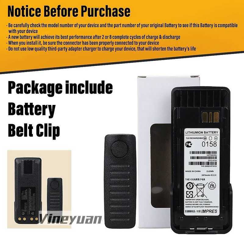 ▥ Nntn8359 IMPRES ATEX แบตเตอรี่สำหรับ Motorola Dp4000ex Dp4401ex Dp4801ex P8608ex Xir P8