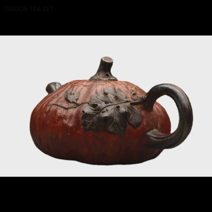 600ml Handmade Purple Clay Pot Section Mud Card Cover Creative Pumpkin Shaped Tea Pot Kung Fu Tea S