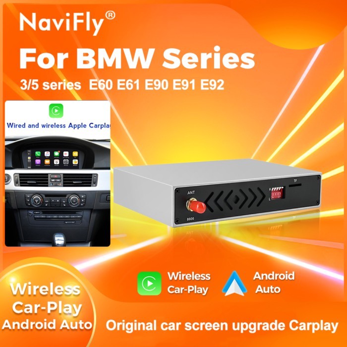 NaviFly Wireless CarPlay For BMW 5 Series E60 E61 E63 E64 /3 Series E90 E91 E92 Android Auto Mirror