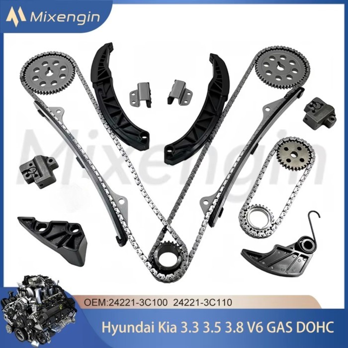 Engine Parts Timing Chain Kit For 2006-2013 3.3 3.5 3.8 V6 GAS G6DA G6DB G6DC Hyundai Azera Santa S