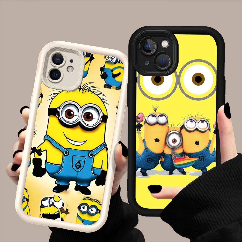 HW-6 ปลอกซิลิโคนกันกระแทก Charming Minions สําหรับ iPhone 11 12 13 Mini Pro Max