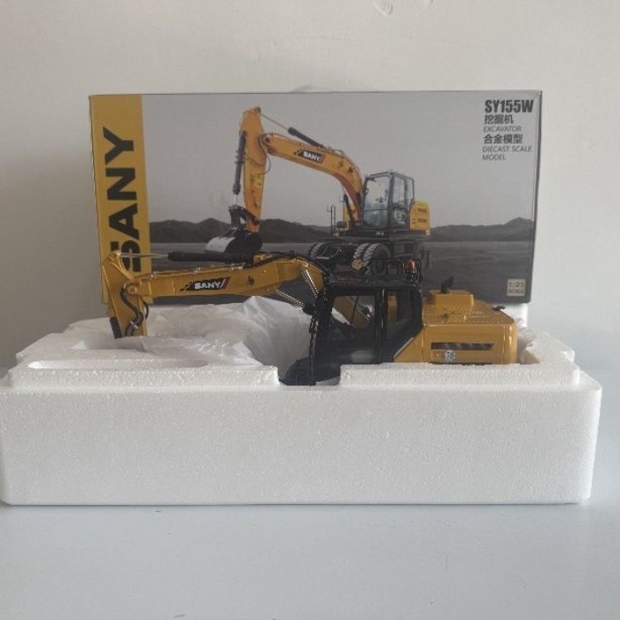 Sany โรงงานเดิมที่กําหนดเอง SY155W รถขุดโลหะผสมรุ่น 1: 25 Scale