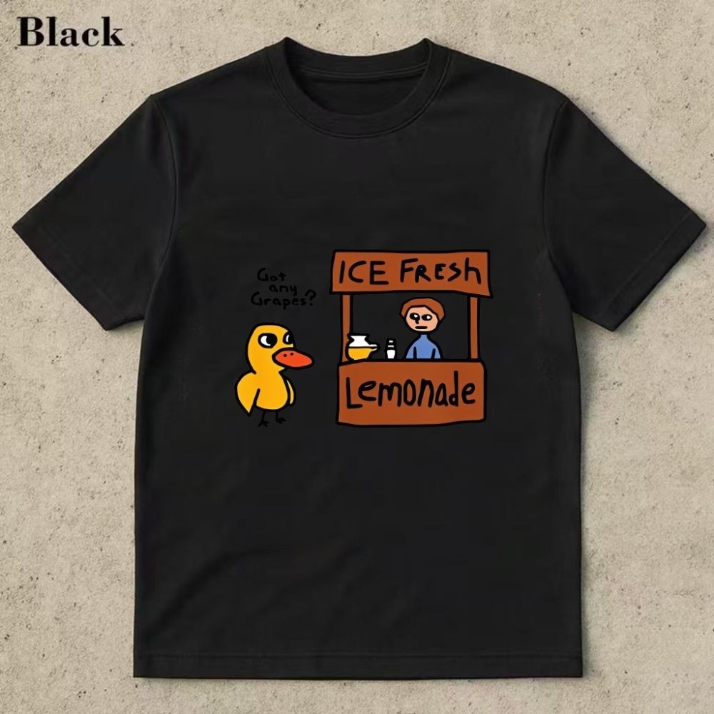 Duck Lemonade Stand Ice Fresh เสื้อยืดแขนสั้นฤดูร้อน