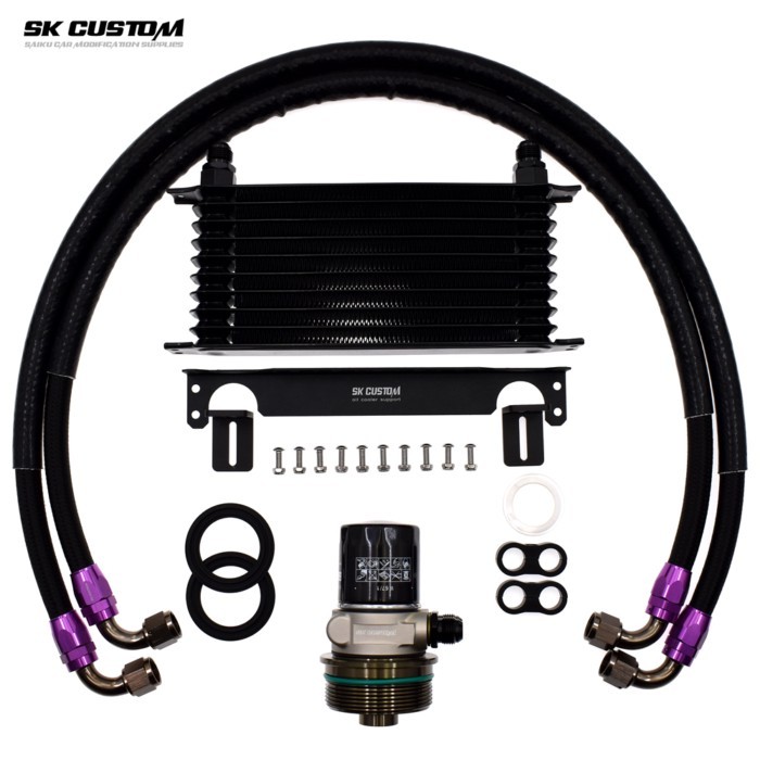 SK CUSTOM Oil Cooler for Toyota 1GR 2GR 3GR 5GR 8AR Engine Oil Cooler Kit Reiz Crown FJ Cruiser Lan